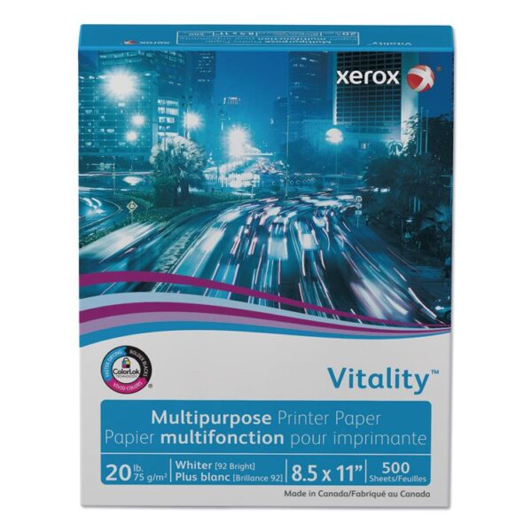Vitality Multipurpose Print Paper, 92 Bright, 20 lb Bond Weight, 8.5 x 11, White, 500 Sheets/Ream, 10 Reams/Carton - Image 3