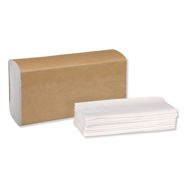 Universal Multifold Hand Towel, 1-Ply, 9.13 x 9.5, White, 250/Pack,16 Packs/Carton - Image 4