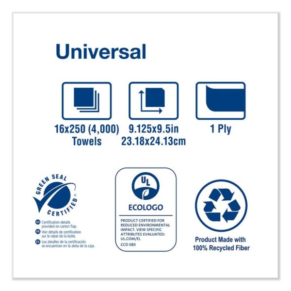 Multifold Hand Towel, 1-Ply, 9.13 x 9.5, Natural, 250/Pack, 16 Packs/Carton - Image 3