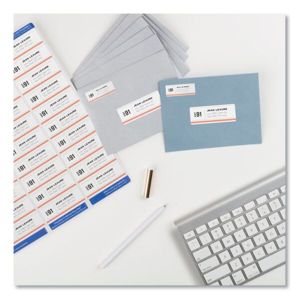 Easy Peel White Address Labels w/ Sure Feed Technology, Laser Printers, 1 x 2.63, White, 30/Sheet, 100 Sheets/Box - Image 3