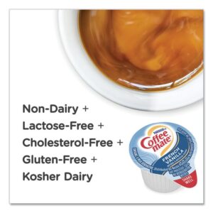 Liquid Coffee Creamer, French Vanilla, 0.38 oz Mini Cups, 180/Carton