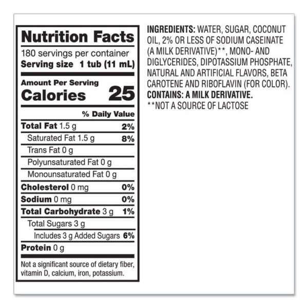 Liquid Coffee Creamer, French Vanilla, 0.38 oz Mini Cups, 180/Carton - Image 2