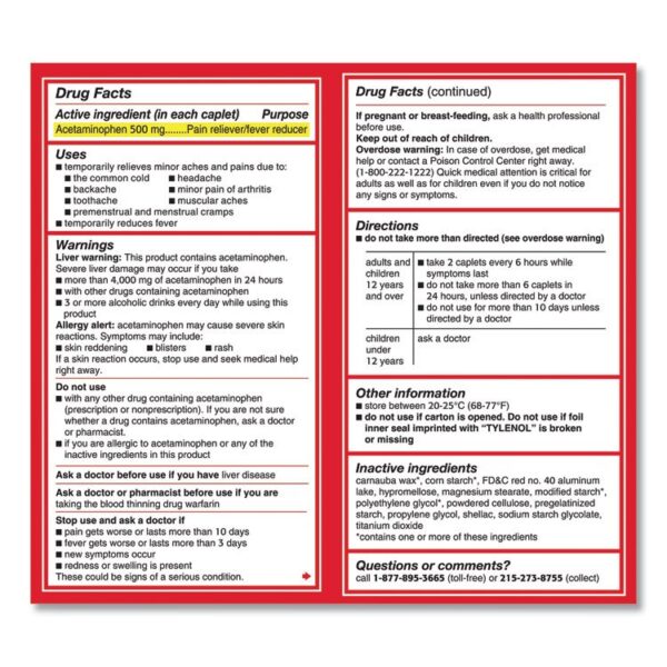 Tylenol® Extra Strength Caplets—Two Pack