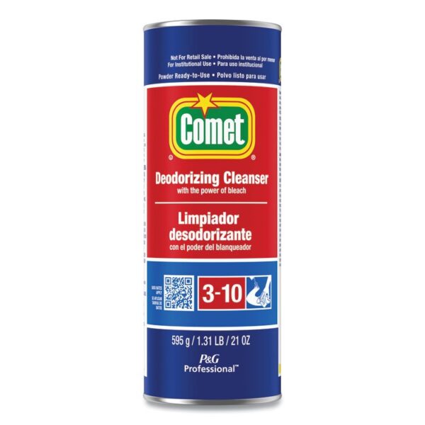 Deodorizing Cleanser with Bleach, Powder, 21 oz Canister, 24/Carton - Image 3