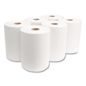 10 Inch Roll Towels, 1-Ply, 10" x 800 ft, White, 6 Rolls/Carton