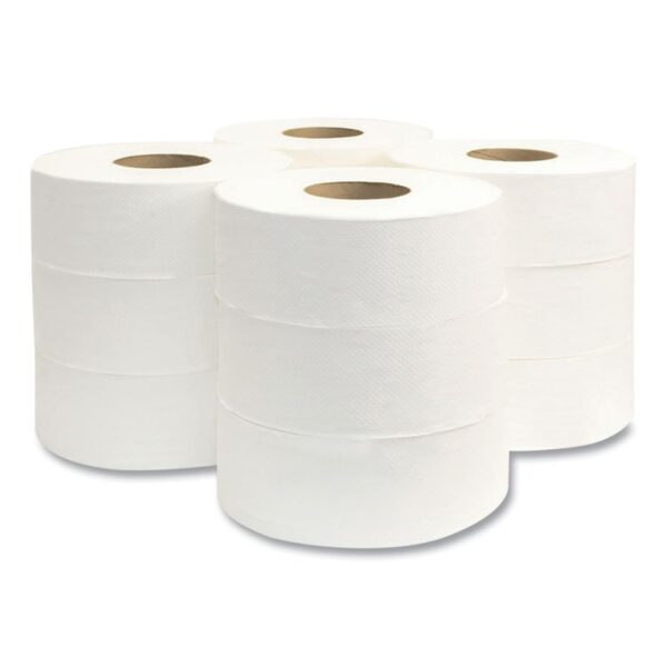 Jumbo Bath Tissue, Septic Safe, 2-Ply, White, 3.3" x 625 ft, 12 Rolls/Carton - Image 3