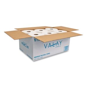 10 Inch TAD Roll Towels, 1-Ply, 10" x 550 ft, White, 6 Rolls/Carton