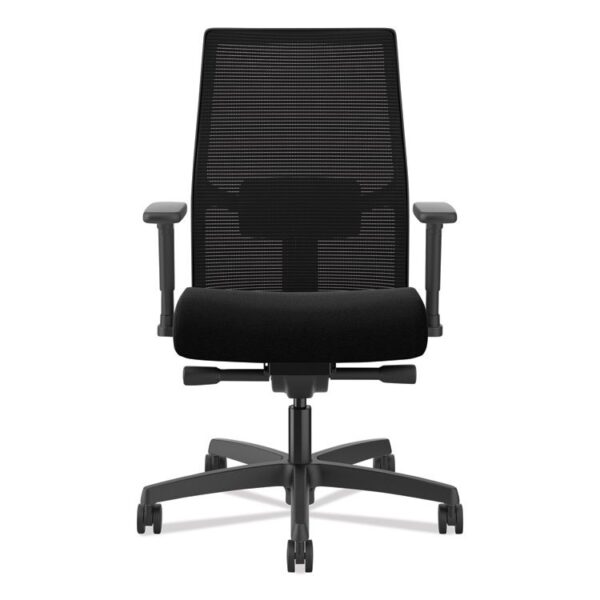 Ignition 2.0 4-Way Stretch Mid-Back Mesh Task Chair, Adjustable Lumbar Support, Black Seat/Back, Black Base - Image 4
