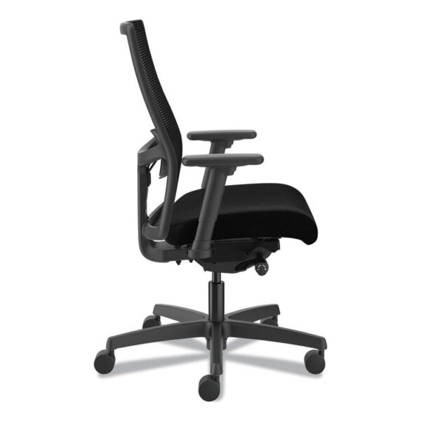 Ignition 2.0 4-Way Stretch Mid-Back Mesh Task Chair, Adjustable Lumbar Support, Black Seat/Back, Black Base - Image 6