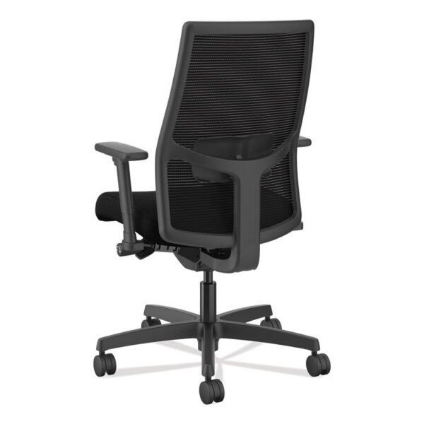 Ignition 2.0 4-Way Stretch Mid-Back Mesh Task Chair, Adjustable Lumbar Support, Black Seat/Back, Black Base - Image 9