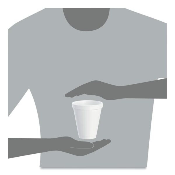 Foam Drink Cups, 12 oz, Squat, White, 1,000/Carton - Image 8