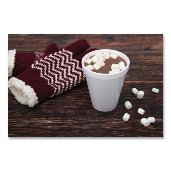 Foam Drink Cups, 12 oz, Squat, White, 1,000/Carton - Image 2