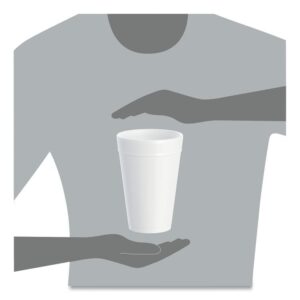 Foam Drink Cups, 32 oz, White, 25/Bag, 20 Bags/Carton