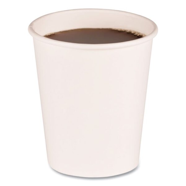 Paper Hot Cups, 8 oz, White, 50/Sleeve, 20 Sleeves/Carton - Image 2