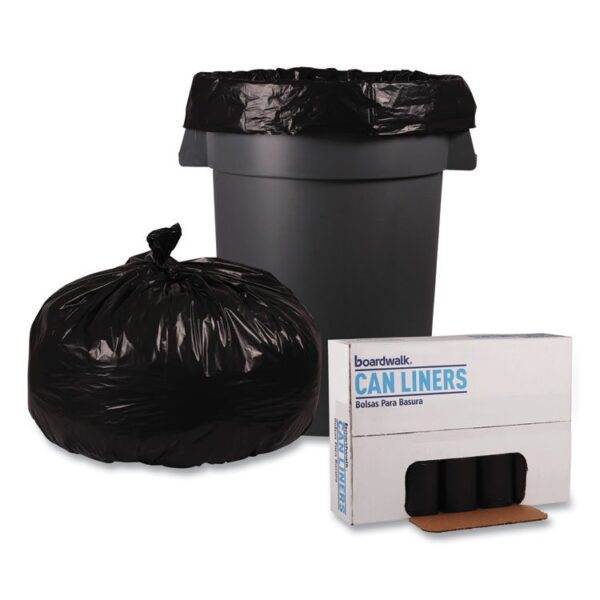Recycled Low-Density Polyethylene Can Liners, 60 gal, 1.8 mil, 38" x 58", Black, Perforated, 10 Bags/Roll, 10 Rolls/Carton - Image 3