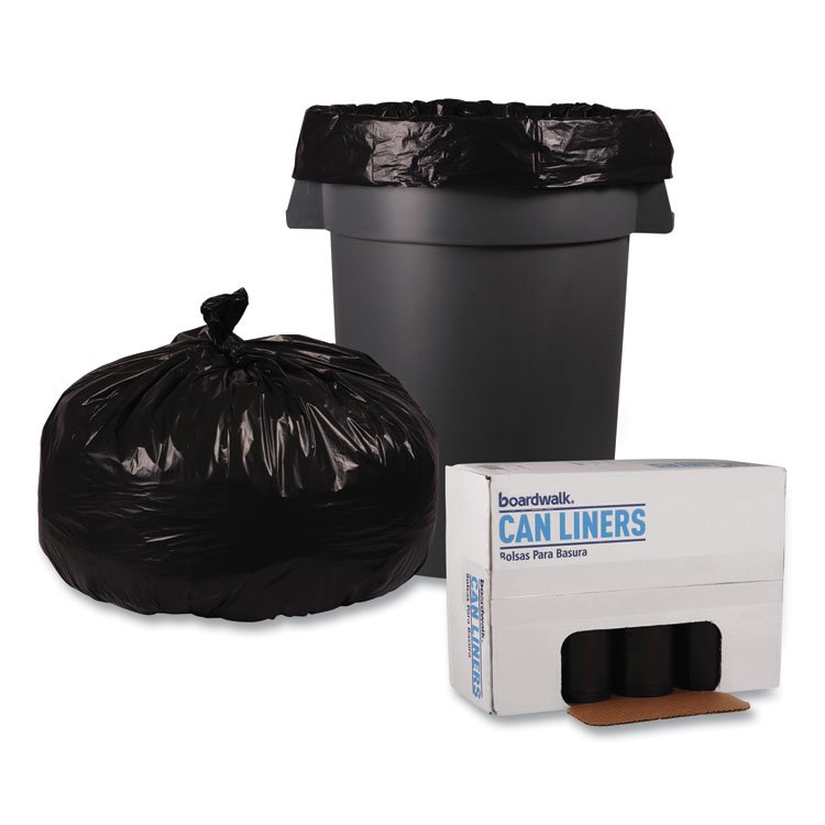 Recycled Low-Density Polyethylene Can Liners, 60 gal, 1.2 mil, 38" x 58", Black, Perforated, 10 Bags/Roll, 10 Rolls/Carton - Image 3