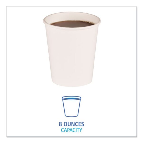 Paper Hot Cups, 8 oz, White, 50/Sleeve, 20 Sleeves/Carton
