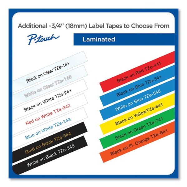 Brother P-Touch® TZe Series Standard Adhesive Laminated Labeling Tape
