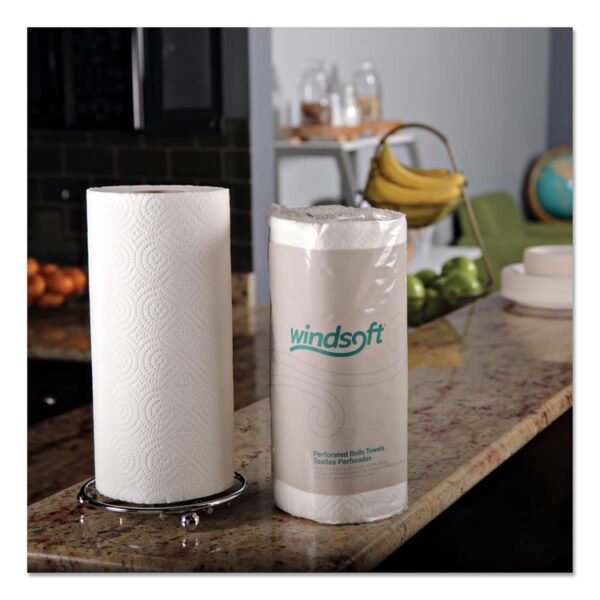 Kitchen Roll Towels, 2-Ply, 11 x 8.5, White, 85/Roll, 30 Rolls/Carton - Image 3
