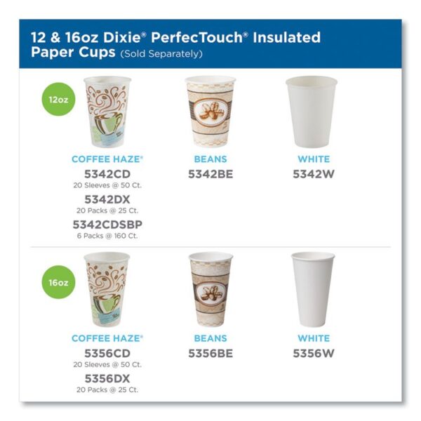 PerfecTouch Paper Hot Cups, 16 oz, Coffee Haze Design, 50/Pack - Image 3