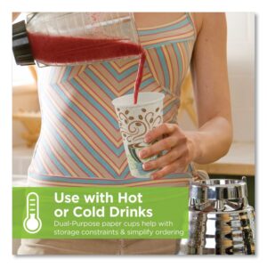 PerfecTouch Paper Hot Cups, 12 oz, Coffee Haze Design, 50/Sleeve, 20 Sleeves/Carton