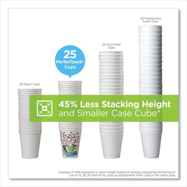 PerfecTouch Paper Hot Cups, 12 oz, Coffee Haze Design, 25/Sleeve, 20 Sleeves/Carton - Image 10