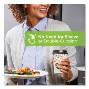PerfecTouch Paper Hot Cups, 16 oz, Coffee Haze Design, 50/Pack