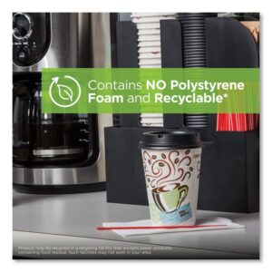 PerfecTouch Paper Hot Cups, 12 oz, Coffee Haze Design, 50/Sleeve, 20 Sleeves/Carton