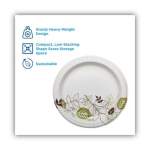 Pathways Soak Proof Shield Heavyweight Paper Plates, 10.13" dia, Green/Burgundy, 125/Pack