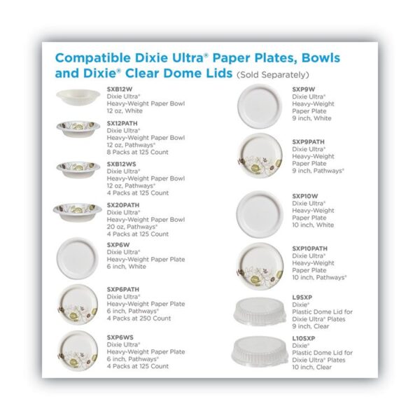 Pathways Soak Proof Shield Heavyweight Paper Plates, WiseSize, 10.13" dia, Green/Burgundy, 500/Carton - Image 5