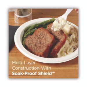 Pathways Soak-Proof Shield Mediumweight Paper Plates, 8.5" dia, Green/Burgundy, 1,000/Carton