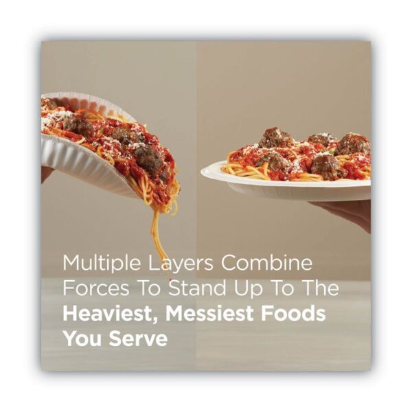 Pathways Soak Proof Shield Heavyweight Paper Plates, WiseSize, 10.13" dia, Green/Burgundy, 500/Carton - Image 7