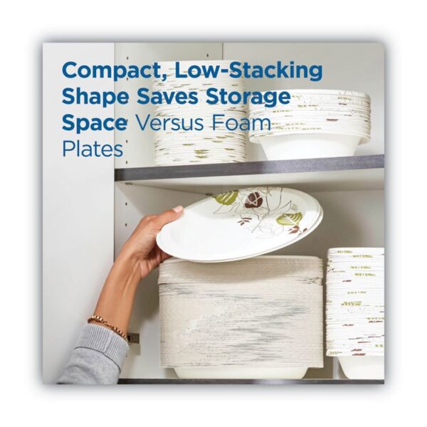 Pathways Soak Proof Shield Heavyweight Paper Plates, WiseSize, 10.13" dia, Green/Burgundy, 500/Carton - Image 6