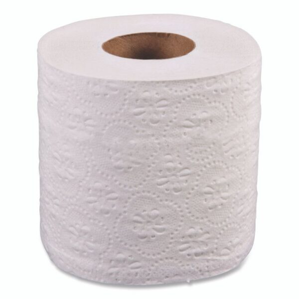 2-Ply Toilet Tissue, Standard, Septic Safe, White, 4 x 3, 500 Sheets/Roll, 96 Rolls/Carton - Image 2