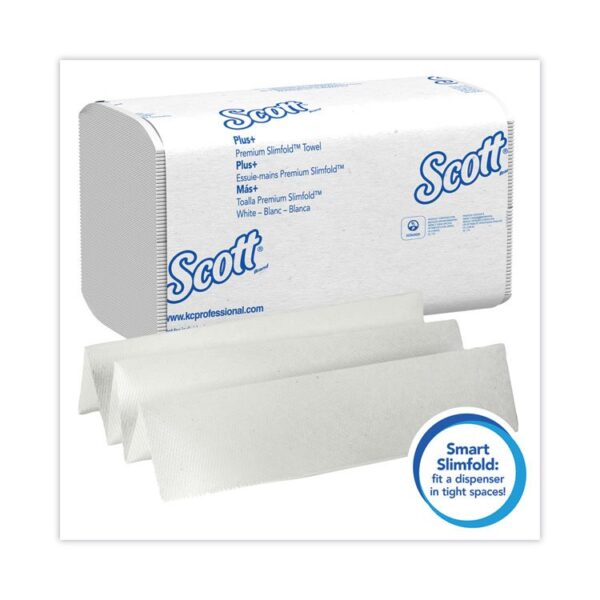 Slimfold Towels, 1-Ply, 7.5 x 11.6, White, 90/Pack, 24 Packs/Carton - Image 4