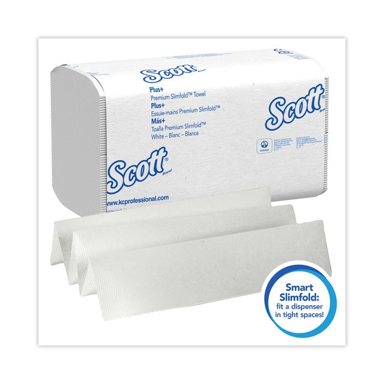 Slimfold Towels, 1-Ply, 7.5 x 11.6, White, 90/Pack, 24 Packs/Carton - Image 4