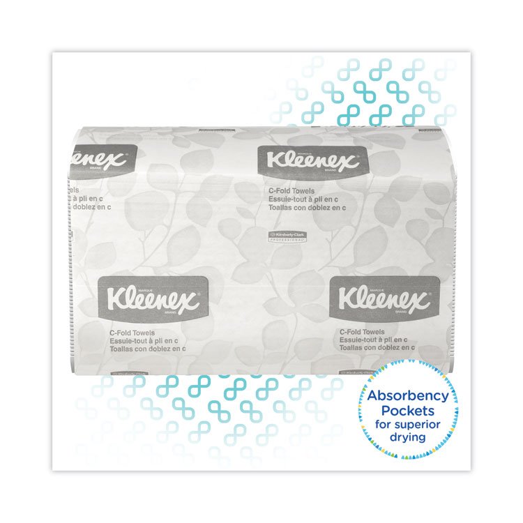 C-Fold Paper Towels, 1-Ply, 10.13 x 13.15, White, 150/Pack, 16 Packs/Carton - Image 3