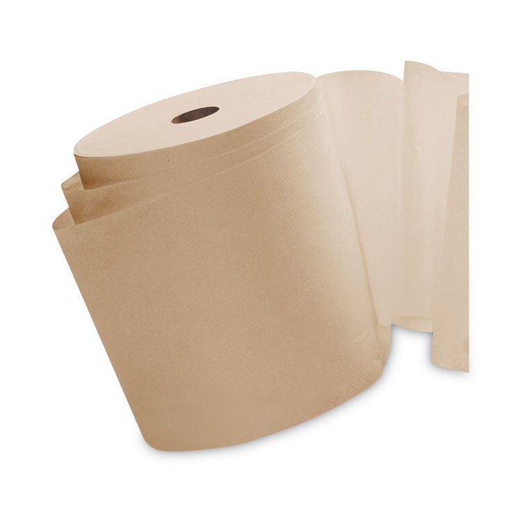 Essential Hard Roll Towels for Business, 1-Ply, 8" x 800 ft, 1.5" Core, Natural, 12 Rolls/Carton - Image 4