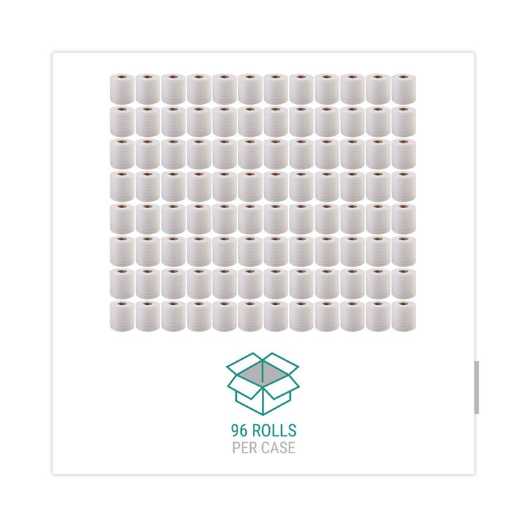 Bath Tissue, Septic Safe, Individually Wrapped Rolls, 2-Ply, White, 500 Sheets/Roll, 96 Rolls/Carton - Image 4