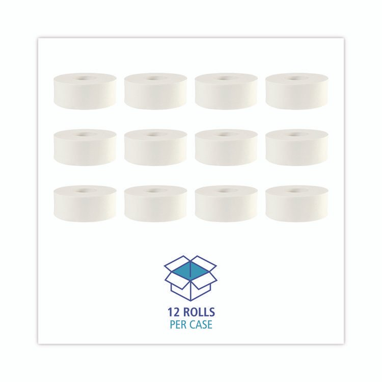 JRT Bath Tissue, Jumbo, Septic Safe, 2-Ply, White, 3.3" x 1,000 ft, 12 Rolls/Carton - Image 4