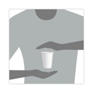 Single-Sided Poly Paper Hot Cups, 12 oz, White, 50/Bag, 20 Bags/Carton