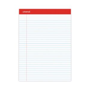 Perforated Ruled Writing Pads, Wide/Legal Rule, Red Headband, 50 White 8.5 x 11.75 Sheets, Dozen