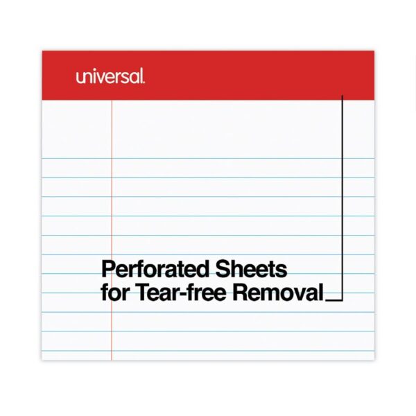 Perforated Ruled Writing Pads, Wide/Legal Rule, Red Headband, 50 White 8.5 x 11.75 Sheets, Dozen - Image 5