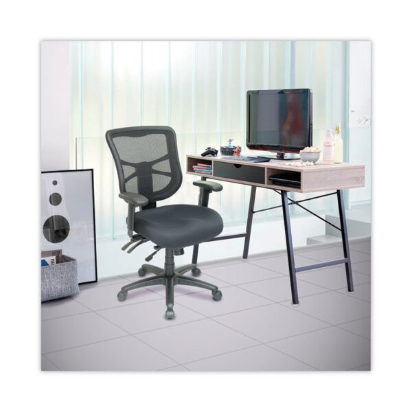 Alera Elusion Series Mesh Mid-Back Multifunction Chair, Prem Fabric, Supports Up to 275 lb, 17.7" to 21.4" Seat Height, Black - Image 6