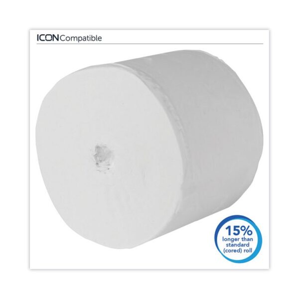 Essential Extra Soft Coreless Standard Roll Bath Tissue, Septic Safe, 2-Ply, White, 800 Sheets/Roll, 36 Rolls/Carton - Image 3