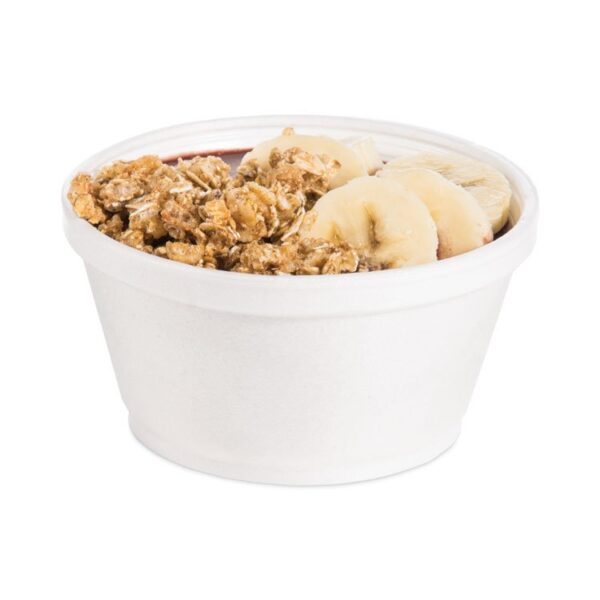 Foam Container, Extra Squat, 8 oz, White, 1,000/Carton - Image 6