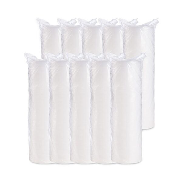 Plastic Lids for Foam Cups, Bowls and Containers, Flat, Vented, Fits 6 oz to 32 oz, Translucent, 100/Pack, 10 Packs/Carton - Image 4