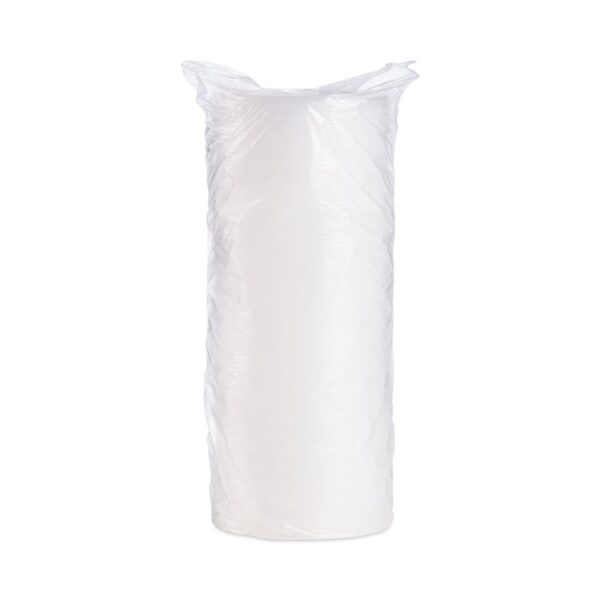 Plastic Lids for Foam Cups, Bowls and Containers, Flat, Vented, Fits 6 oz to 32 oz, Translucent, 100/Pack, 10 Packs/Carton - Image 3
