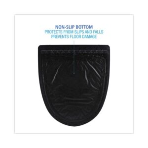 Disposable Urinal Floor Mat 2.0, Slip-Resistant Rubber, 17.5 x 20, Black, 6/Carton