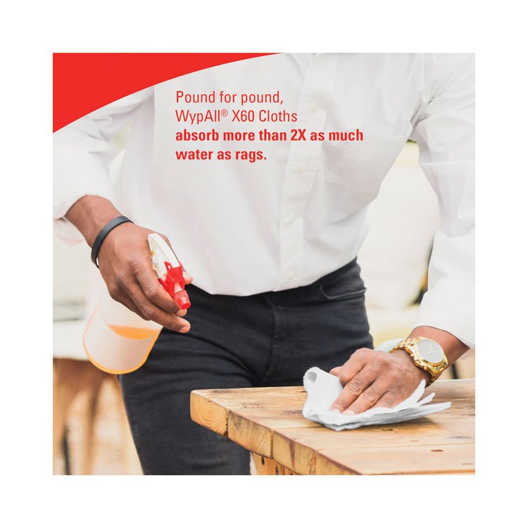 General Clean X60 Cloths, POP-UP Box, 8.34 x 16.8, White, 118/Box, 10 Boxes/Carton - Image 5
